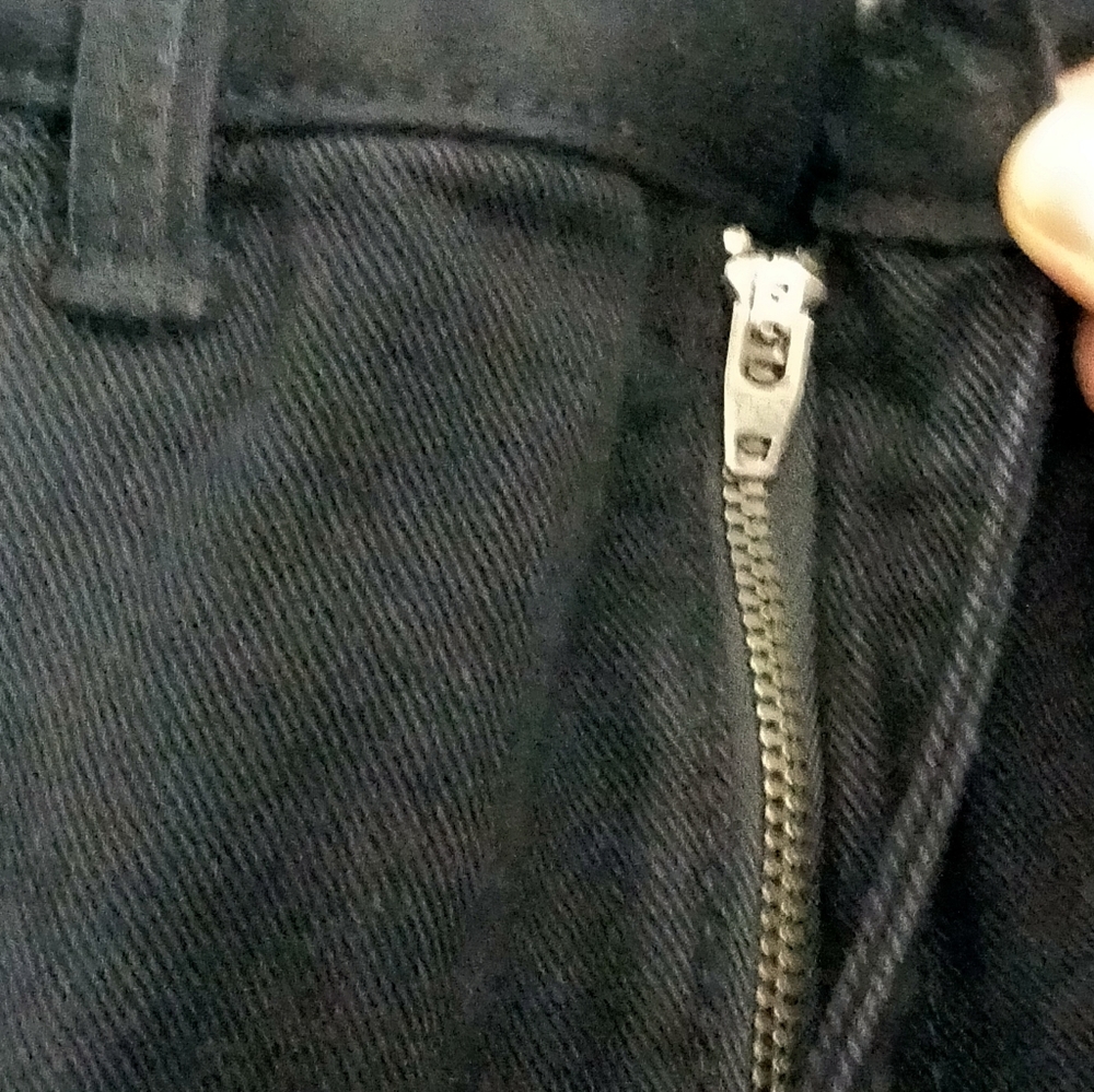 Women's Black Faded Rewash jeans with leg length zippers - Picture 3 of 6